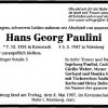 Paulini Hans Georg 1931-1987 Todesanzeige